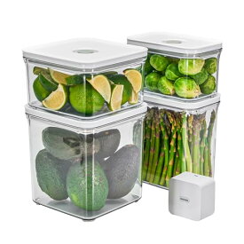 VAKUEN プレミアム真空保存容器&全自動食品シーラー機スターター セット 5点セット 真空パック機 バルブで便利開閉 BPAフリー 100%漏れ防止 非真空保存の容器よりも最大5倍長く食品を新鮮に保存可能 (OT-VS SET/5P)