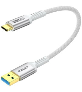 SUNGUY USB Type C �P�[�u�� 0.3M USB3.1 Gen2 10Gbps�f�[�^�]�� �^�C�v c �����[�d USB-A to USB-C �Z�� 30cm �����b�L�R�l�N�^ Android Auto �i�C�����҂� ���ϋv�� iPhone17/16/15�V���[�Y�AGalaxy S24 ultra�AiPad Pro/iPad ai
