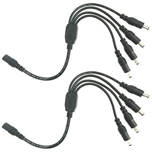 LitaElek DC�d���P�[�u�� 4����P�[�u�� �O�a5.5mm ���a2.1mm SMD 5050 5630 2835 3528 LED�e�[�v���C�gCOB LED�e�[�v���C�g�p�Ɩh�ƃJ�����p�d�������P�[�u�� 1���X�[4�I�X�X�v���b�^�P�[�u���i30cm�A2�j