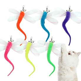 SONGWAY ねこおもちゃ トンボ 猫じゃらし ねこじゃらし飛ぶ蜻蛉 猫 おもちゃ 6点飛ぶトンボ 用