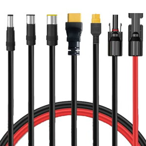 MC4 �\�[���[�R�l�N�^ 14AWG �\�[���[�[�d�P�[�u�� XT90�AXT60�ADC5521�ADC7909�ADC8020 �|�[�g�\�[���[�p�l���|�[�^�u���d���\�[���[�P�[�u���ϊ��A�_�v�^�[ 5 in 1 �\�[���[���d�@���o�C���p���[�X