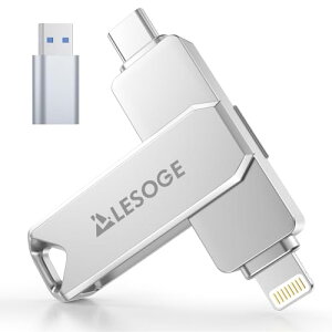 �y2026�V�o��IApple MFi�F�� iphone usb�������zLESOCE 256GB 4in1 ���� �f�[�^�ۑ� usb������ �^�C�vc �������[�X�e�B�b�N Lightning/type-c�R�l�N�^���� �e�ʕs������ iOS/iPad/PC/Macbook/Android ������ �ϋv�� �h