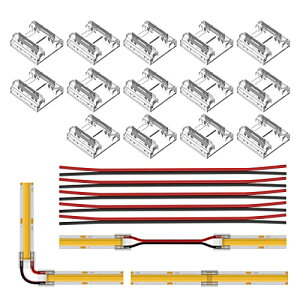 BTF-LIGHTING 2PIN �R�l�N�^�[ FCOB COB 10mm 14�����ȃR�l�N�^�[ 15cm���� 20AWG�����R�[�h�P�[�u�� FCOB FOB LED�e�[�v���C�g�p�̓����ȃ~�h���J�o�[�R�l�N�^�[ ���c�s�v �e�[�v���C�g�܂��̓P�[�u����