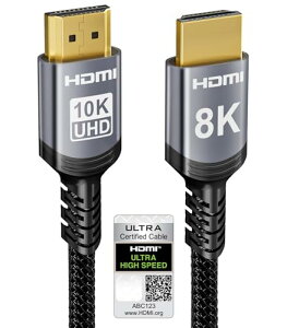 Sniokco 10K 8K 4K HDMI 2.1 �P�[�u�� 0.5M�A�F�؍ς�48Gbps������HDMIR �P�[�u�� 0.01ms 4K 240Hz 165Hz 120Hz 8K 60Hz 2K 165Hz eARC Dolby Atmos Netflix HDCP 2.3 2.2 DTS:X HDR10+ VRR �e���r ���j�^�[ �v���W�F�N�^�[ Roku