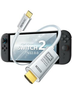 JEMDO Switch 2 �h�b�N�t�� HDMI�P�[�u�� �yV22.0.0�ɂ��z8K@60Hz HDR/ 4K@120Hz 2m USB-C to HDMI 2.1 48Gbps �e���r�h�b�N 100W PD�[�d���̃v���C �z���C�g�҂ݍ��݃|�[�^�u���A�_�v�^�[ �X�C�b�`2/2017���f��/OLED