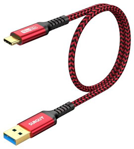 SUNGUY USB Type C �P�[�u�� 0.6M USB3.1 Gen2 10Gbps �f�[�^�]�� �^�C�v c �����[�d USB-A to USB-C �����b�L�R�l�N�^ Android Auto �i�C�����҂� ���ϋv�� iPhone17/16/15�V���[�Y�AGalaxy S24 ultra�AiPad Pro/iPad air