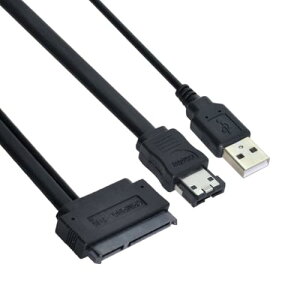 eSATA �f�[�^+ USB�d���P�[�u��50�Z���`���[�g��CHENYANG 2.5�C���`�n�[�h�h���C�uSATA 22�s��
