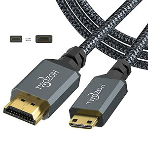 Twozoh Mini HDMI to HDMI�P�[�u�� 0.3M, 4K 60Hz UHD Mini-HDMI�I�X-HDMI�I�X�ϊ��P�[�u��,HDMI �P�[�u�� �^�C�vC (HDMI�~�j)