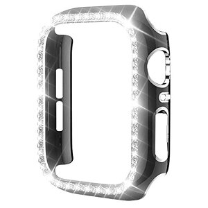 Miimall Apple Watch1/2/3 �ی�P�[�X �A�b�v���E�H�b�` 38mm ��p�J�o�[ ���h�~ ���C���X�g�[�� ������ �L���L�� ����y�� �����ȒP PC�ގ� Apple Watch 3 �ی�o���p�[�i38mm|��:�V���o�[x�u���b�N�j