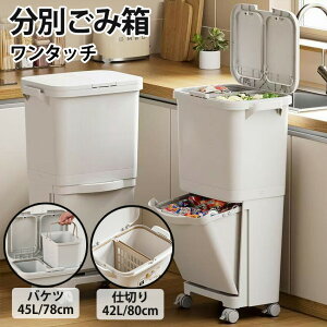 ゴミ箱 ダストボックス 45L ペダル式 キャスター付き ツイン 両開き 観音開き ごみ箱 フタ付き 袋止め付き 抗菌 防汚 キッチン リビング カップボード下 棚下 カウンター下 分別 コンパクト ホワイト 白 ゴミ箱 両開き キャスター付き」の人気商品一覧・価格比較 - 価格.com