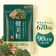 サラシア サプリ 60300mg高濃度 90日分 糖質制限 ダイエット 日本製 Herbase（ハーベース）健美粒
