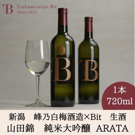 純米大吟醸　山田錦　生酒　新潟　日本酒 お取り寄せ お中元 父の日 ARATA Bitオリジナル日本酒 燕三条産山田錦 2021 限定生産 峰乃白梅酒造　ギフト 自宅用 お取り寄せ 新潟お土産 お返し お祝い 結婚 内祝 誕生日 贈答品 化粧箱 プレゼント 燕三条bit 新潟