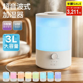 【スーパーSALE★15%OFFクーポンで3,211円】2026最新モデル 加湿器 加湿器 卓上 超音波大容量 上部給水 アロマ 3重除菌3段階調整 お手入れ簡単 LEDライト 次亜塩素酸水 吹出口360°回転 18畳対応 静音省エネ 空焚き防止 床置き/オフィス/部屋/美肌/乾燥/ウィルス/風邪