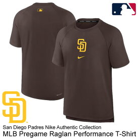 【あす楽対応】ナイキ（NIKE） Tシャツ チームロゴ 半袖 サンディエゴ・パドレス Dri-FIT MLB Pregame Raglan Performance T-Shirt San Diego Padres Nike Authentic Collection 013B-20Q-PYP-WYF 野球 2024SS