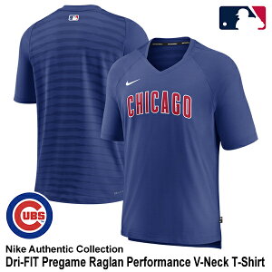 yziCLiNIKEj vQ[TVc  VJSEJuX Dri-FIT Pregame Raglan Performance V-Neck T-Shirt MLB Chicago Cubs Authentic Collection NACS-4EW-EJ-8WB 싅