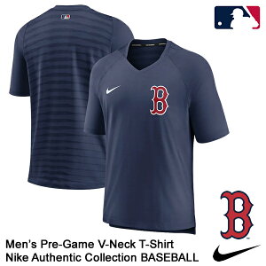 yziCLiNIKEj vQ[TVc  {XgEbh\bNX Pre-Game V-Neck T-Shirt MLB Boston Red Sox Authentic Collection NKM9-44B-BQ-ITB 싅
