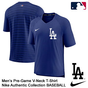 【あす楽対応】＜メール便対応＞ナイキ（NIKE）　Tシャツ　ロサンゼルス・ドジャース　Men’s Pre-Game V-Neck T-Shirt　MLB Los Angeles Dodgers　NKM9-47X-LD-ITB　野球用品　2022SS