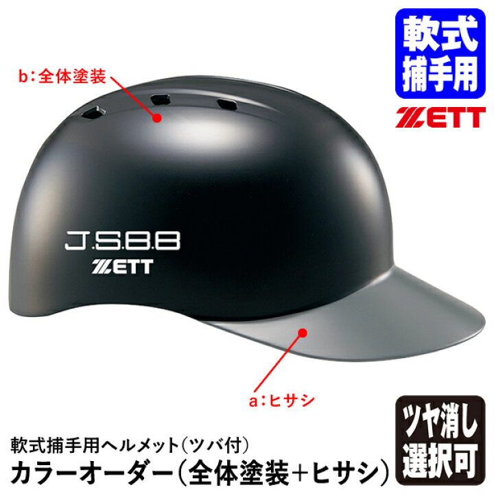 楽天市場】＜受注生産＞ゼット（ZETT） 軟式捕手用ヘルメット ツバ付  