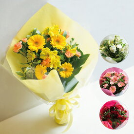 「季節のお花で作る花束」-S size-花　花束　バラ プレゼント　ギフト　誕生日　記念日　アニバーサリー　結婚 送別　おしゃれ　ナチュラル　花言葉　オリジナル　メッセージカード付　【坪井花苑】