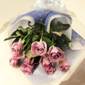 【10月以降再開】ブルーローズ「APPLAUSE 〜アプローズ〜」の10本花束　記念日　アニバーサリー　誕生日　結婚　プレゼントギフト サントリー 青いバラ 人気 花言葉 夢かなうフラワーバレンタイン ホワイトデー プロポース【坪井花苑】