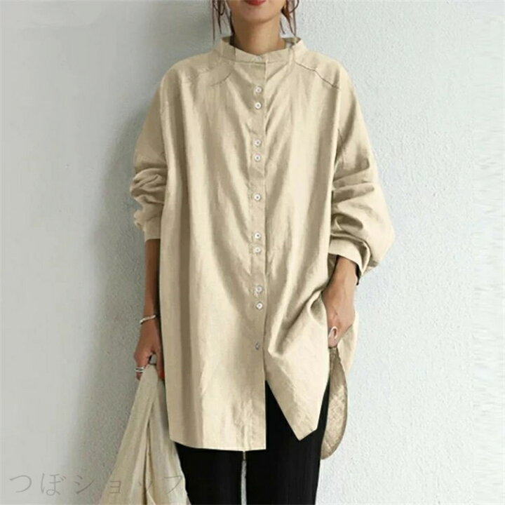 楽天市場】チュニック 長袖 ロングシャツ 春 シャツワンピース  