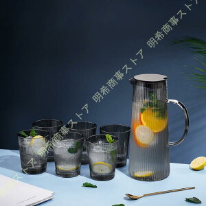 ガラスピッチャー コーヒーサーバー 冷水筒 耐熱ガラス 蓋付き 水差し ウォーターピッチャー ウォーターカラフェ 冷水カップ 耐高温コールドカップ ホーム