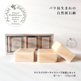 いい香り 石鹸 石けん せっけん 固形石鹸 ライスパウダー配合 ライスソープ 100g ×3種各1個 アランセンポール ギフト用 化粧石鹸 浴用石鹸 ナチュラル石鹸 プレゼント 天然由来100% 植物性石鹸 ボディソープ ハンドソープ ナチュラルソープ 香り付き石鹼