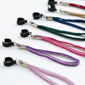 杖 ストラップ リボン編み C型 クリップ式