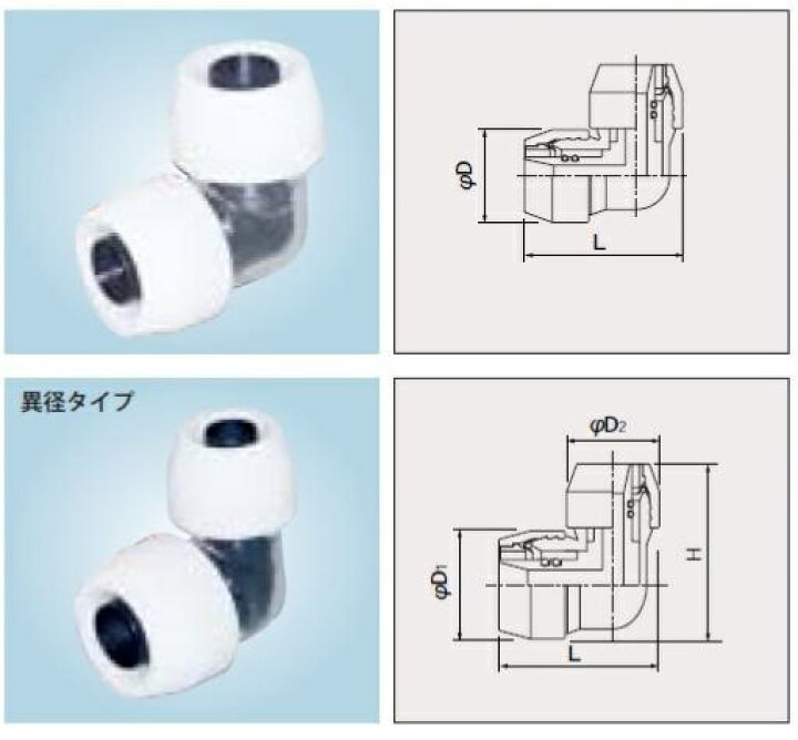 楽天市場】10個セット NCE13J コネクター エルボ ブリヂストン  