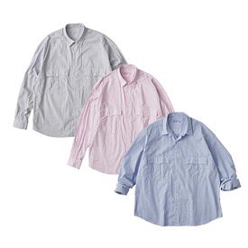 Porter Classic ROLL UP STRIPE SHIRT - ポータークラシック ロールアップシャツ （BLUE）（GRAY）（SAKURA）[PC-016-2212]