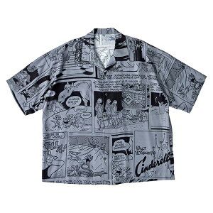 Porter Classic DISNEY VC/PC ALOHA COLLECTION ALOHA SHIRT / CINDERELLA �|�[�^�[�N���V�b�N �f�B�Y�j�[ �A���n �V���c �V���f�����iBLACK�j[DP-024-3285]