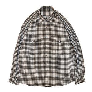 Porter Classic ROLL UP FLANNEL GINGHAM CHECK SHIRT �|�[�^�[�N���V�b�N �t�����l�� �M���K���`�F�b�N �V���c�iCHARCOAL GRAY�j[PC-016-3684]