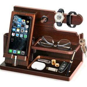 誕生日プレゼント 男性 父の日プレゼント スマホスタンド 木製 父親誕生日プレゼント スマホ置き ペン立て 誕生日贈り物 メンズ ギフト ガジェット おもしろ 記念日 プレゼント 彼氏 腕時計