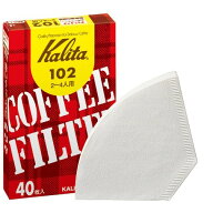 Kalita コーヒーフィルター 102濾紙（2〜4杯用）ホワイト 40枚入り（13039）台形型ドリッパー向けcoffee …