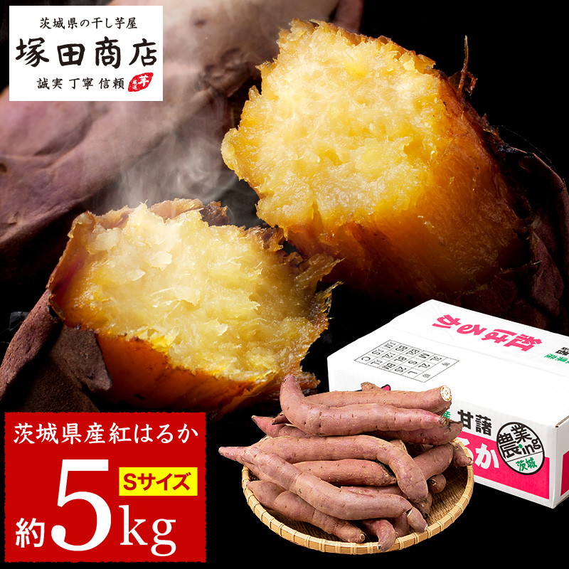 茨城県産 紅かるか 訳あり Sサイズ はねだし生芋です。訳あり品は干し芋に加工が難しい小さいサイズのひねのさつま芋です。甘くてねっとりしていて焼いもやスイートポテトに最適。 訳あり 茨城県産 さつまいも 紅はるか 5kg Sサイズ 送料無料 生芋 はねだし 蜜入り 糖化 焼いも お子様 おやつ お買い得 数量限定 低農薬 敬老の日 塚田商店 いも 芋 干しいも ほしいも 自宅用 国産 マツコ ダイエット べにはるか 特産品 訳あり 送料込 スイーツ はるか