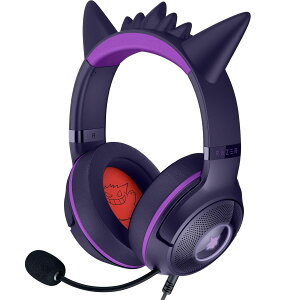 Razer Kraken Kitty V2 - Gengar Pokemon Edition - USB�w�b�h�Z�b�g - �Q���K�[�X�p�C�N - �X�g���[�����A�N�e�B�u���C�e�B���O - �n�C�p�[�N���A �J�[�f�B�I�C�h�}�C�N - TriForce 40mm�h
