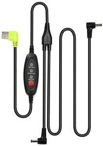 �󒲍�ƕ� USB�����t�@���P�[�u�� DC3.8×1.35mm 5V���ő�12V�o�� 3�i�K�����X�C�b�`�t L�� ��100cm �t�@���t����ƒ�