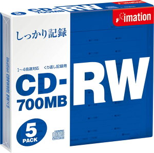 Imation CDRW 700MB 1~4�{���Ή� �X�����P�[�X(5mm)1������5���p�b�N CDRW80S BWX5