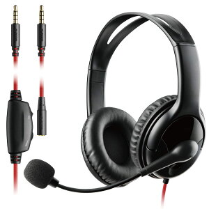 �G���R�� �Q�[�~���O�w�b�h�Z�b�g �L�� �y PS5 PS4 Switch�Ή� �z 4�� 3.5mm �{�����[������ �~���[�g �t���L�V�u���A�[�� (�u���b�N) (����)