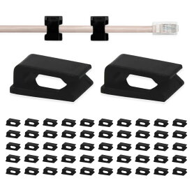 [i_dear] ケーブルクリップ ケーブルホルダー コードクリップ コードフック x50個入り 粘着テープ付きx「配線をスッキリまとめれます」