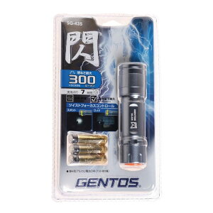 GENTOS �M�V���[�Y �t���b�V�����C�g �n���f�B���C�g ���P�x�`�b�v�^�C�v���FLED �ϐo�E�h�H�d�l�iIP64�j 300lm�i�ő厞�j �P4�`�A���J���d�r×3�{�i�e�X�g�p�t���j SG-435