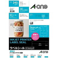 3M エーワン ラベルシール 超耐水 表示・パッケージラベル インクジェット マット紙 白 A4 12面 1袋（20…
