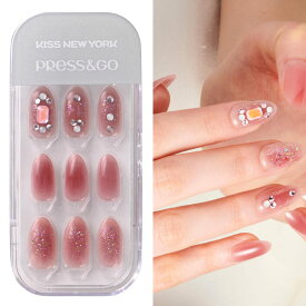 【キスニューヨーク】 ★30枚入り ネイル チップ 貼るだけ 簡単 ワンタッチ 装着 Press&Go ELEGANT プレスアンドゴーエレガント (MPG04J, MPG)