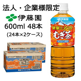 【法人・企業限定販売】伊藤園 健康 ミネラル むぎ茶 25年 春夏 600ml PET 48本 (24本×2ケース) カフェインゼロ 送料無料 49106