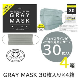 期間限定 割引 大特価【個人様購入可能】 GRAY MASK 30枚入り×4箱 送料無料 75571