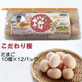【個人様購入可能】●こだわり桜 10個×12パック 卵 玉子 たまご タマゴ 送料無料 41004
