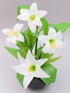 お盆 新盆 灯篭 グランドルミナス 白リリー LED