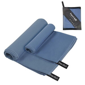 EnerChill 速乾タオル ビーチ スポーツタオル マイクロファイバー スイミング プールタオル コンパクト 軽量 汗拭き アウトドア ジム 登山 旅行 運動 髪 バスタオル