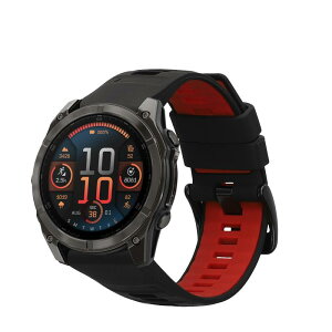 kwmobile �����x���g Garmin Fenix 8 51mm / Enduro 3�Ή� �o���h - �V���R���o���h �\�t�g TPU �ϋv�� ���F/�ԐF