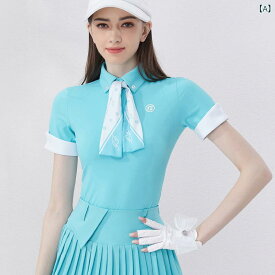 女性の 夏の テニスの ゴルフの 半袖の 百の スカートの バドミントンの スーツの 女性の 韓国 版の 修身の ゴルフの 婦人 服の 上着